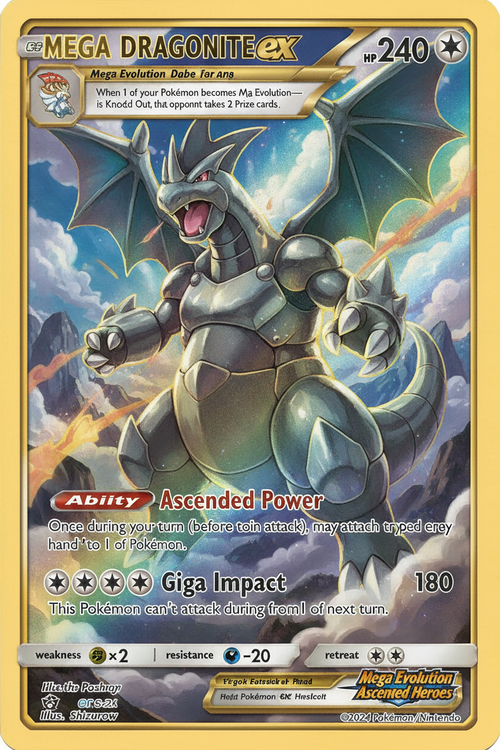 Mega Dragonite ex Full Art Holo Rare card